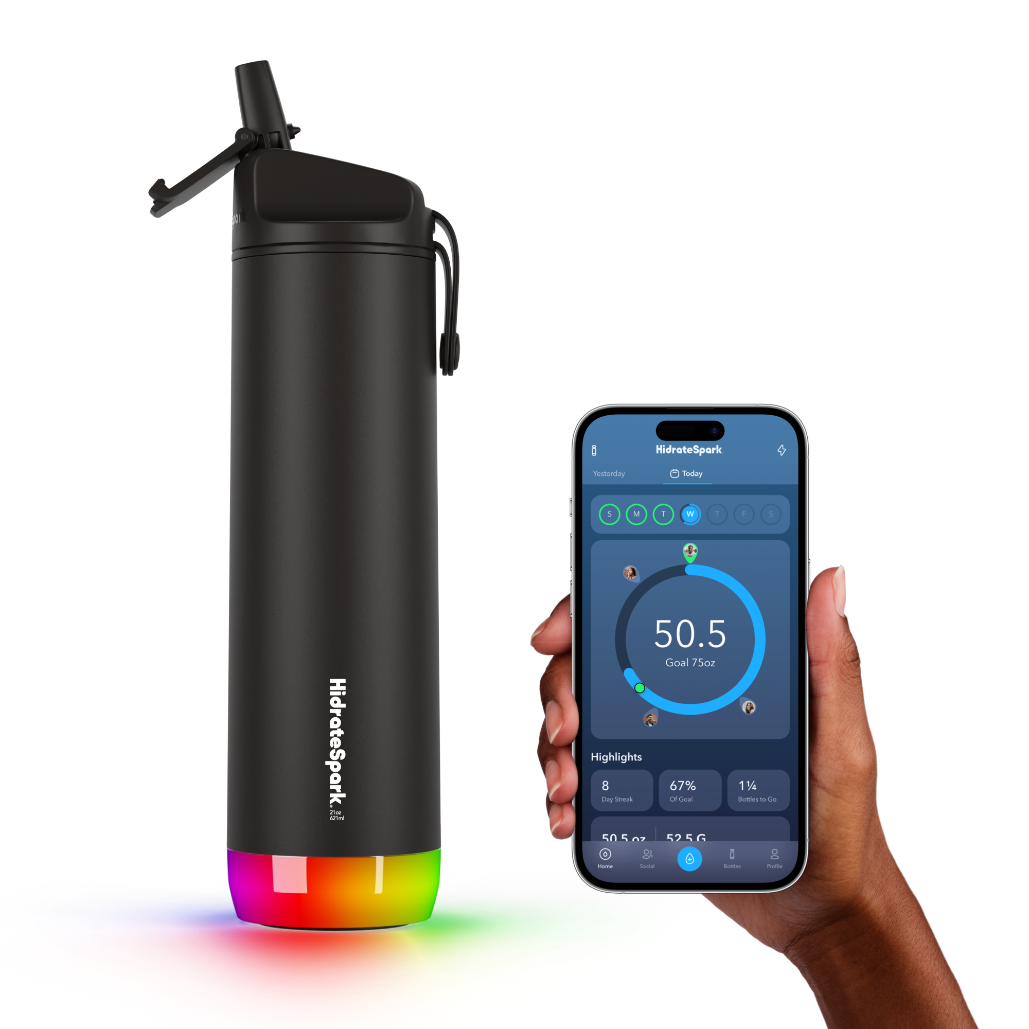 HidrateSpark PRO 620 ml okoskulacs szívótetővel