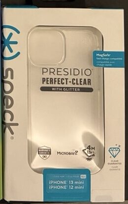 Speck Presidio Perfect-Clear Glitter tok – iPhone 13 mini / 12 mini