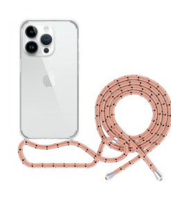 Spello Crossbody víztiszta szilikon tok vállpánttal – iPhone 15 Plus