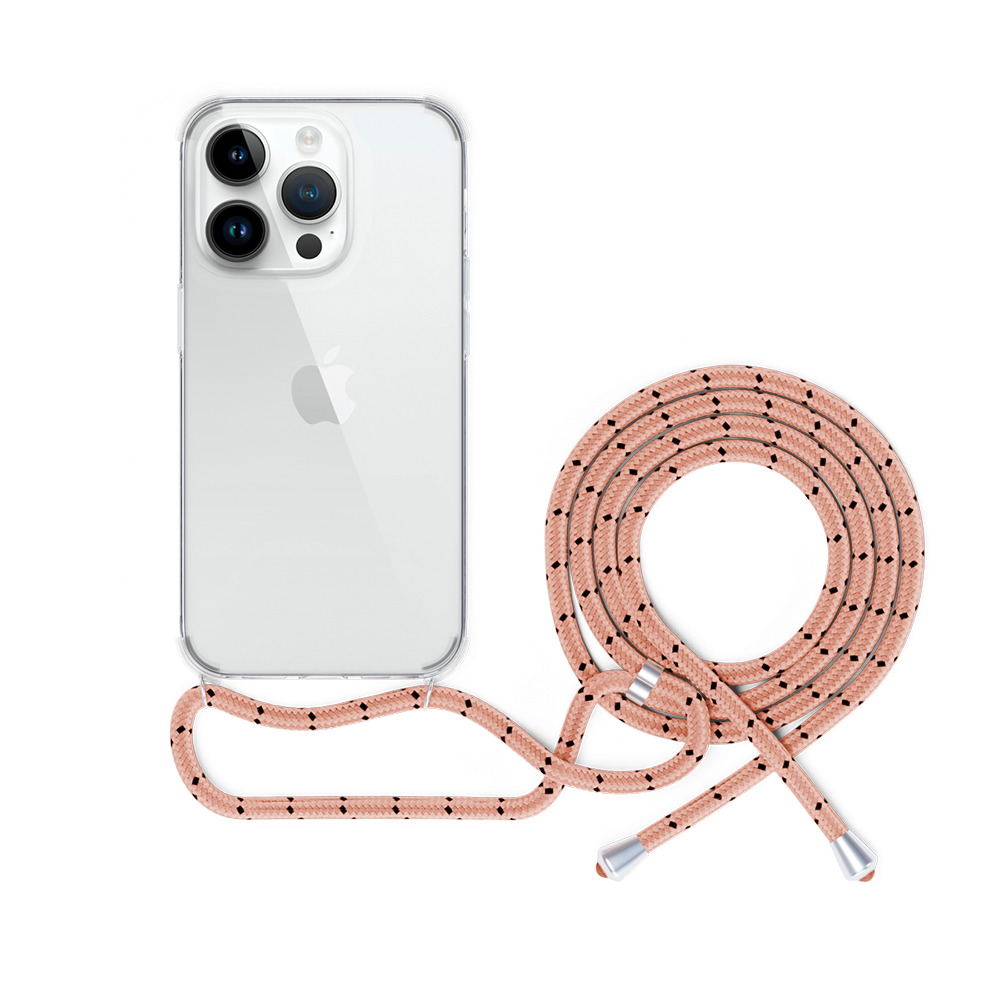 Spello Crossbody víztiszta szilikon tok vállpánttal – iPhone 15 Plus