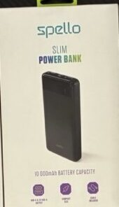 Spello Slim Power Bank – 10 000 mAh, fekete