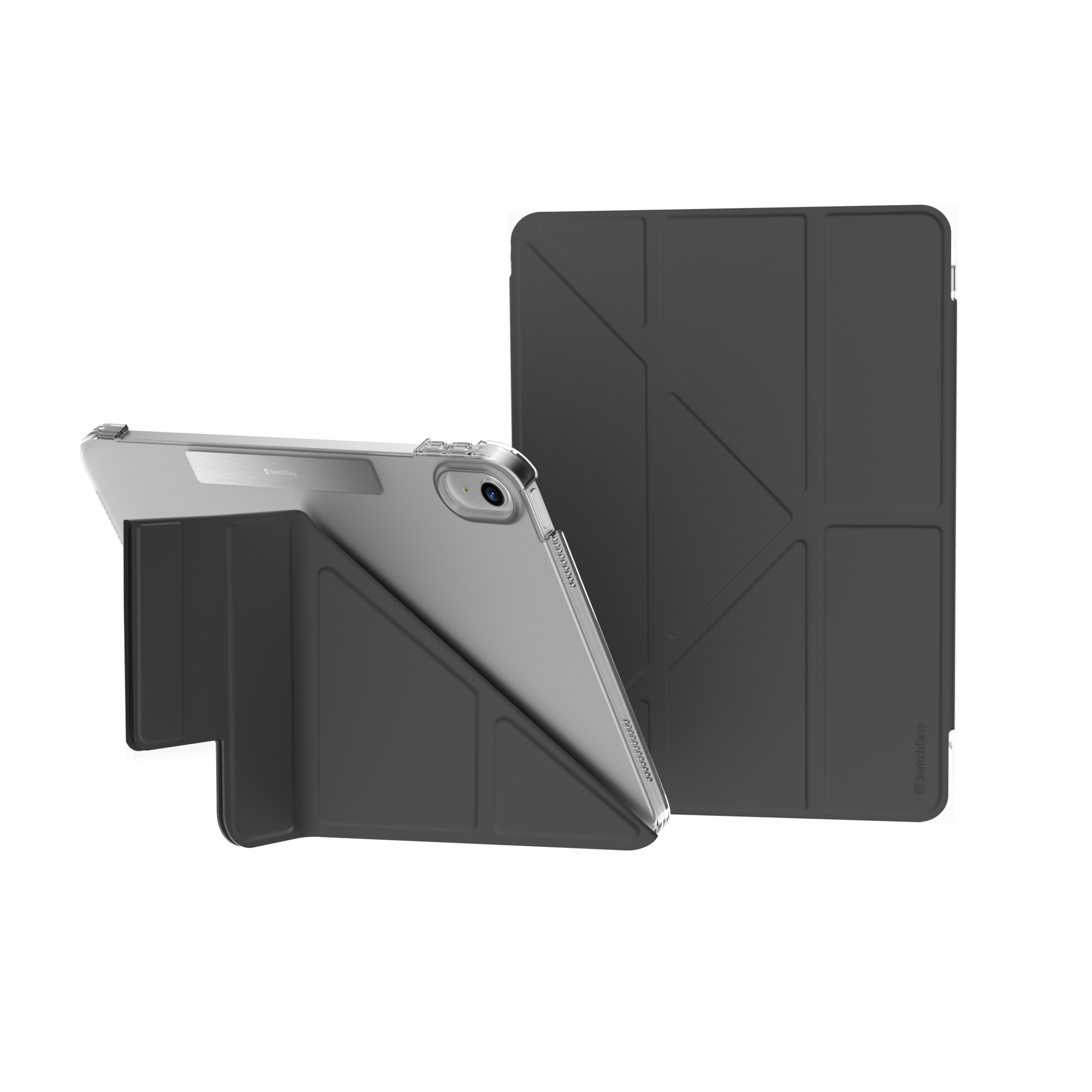SwitchEasy Origami Nude kihajtható tok átlátszó hátlappal – iPad 10,9" (10. generáció, 2022), fekete